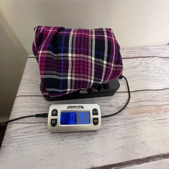 Chico's Women's Plaid  Flannel Top Size 4‎ (20/22) Ruffled Velvet Trim Collar - Picture 16 of 16